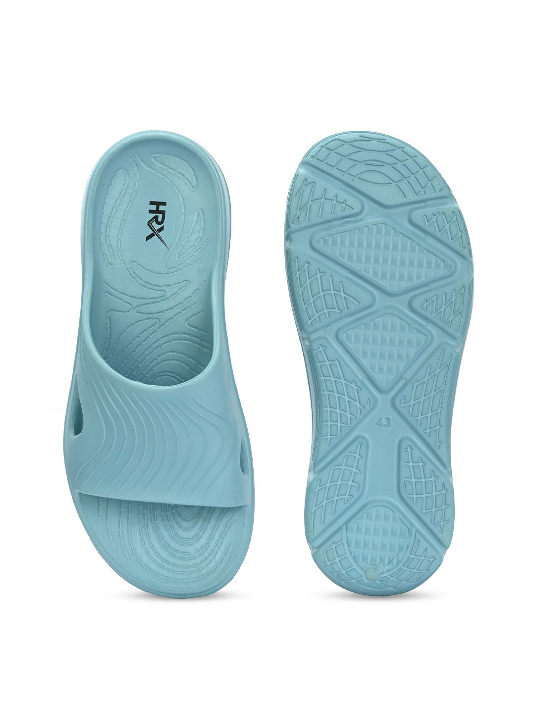 HRX by Hrithik Roshan Men Blue Textured Slip On Sliders