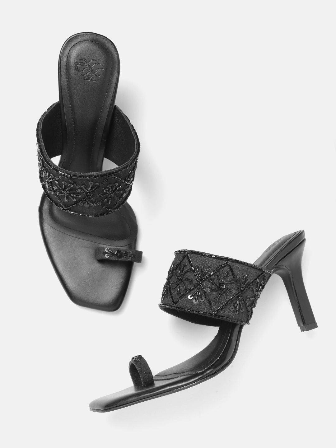 House of Pataudi  Open Toe Embellished Slim Heels
