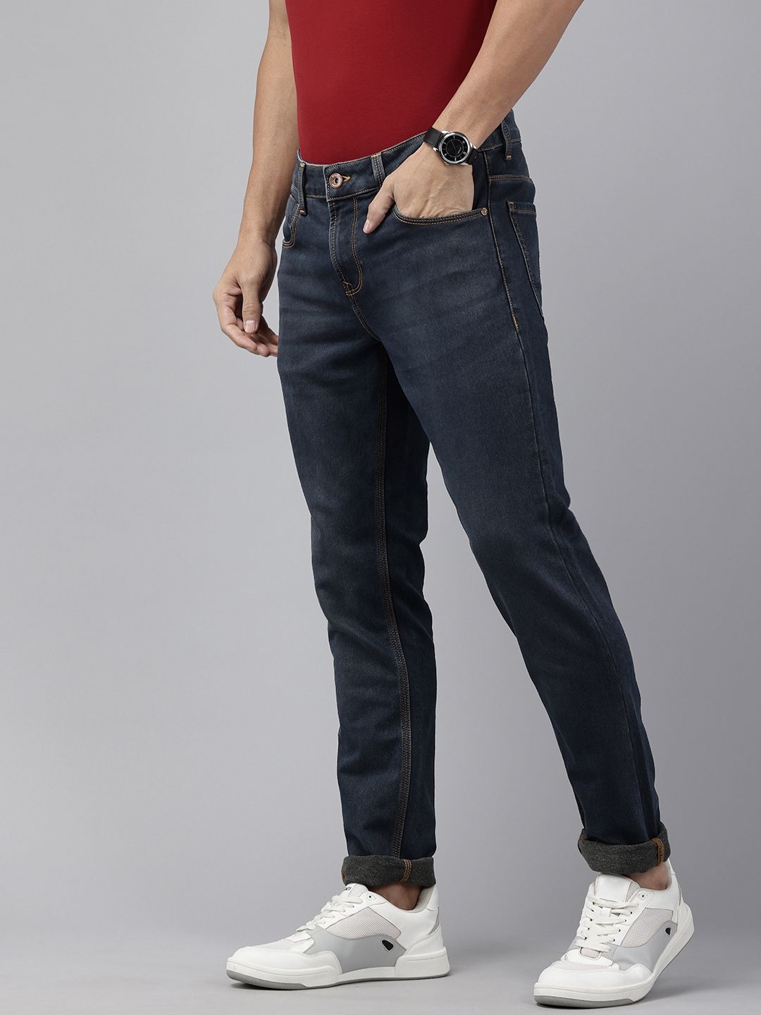SPYKAR Men Skinny Fit Low-Rise Light Fade Stretchable Jeans