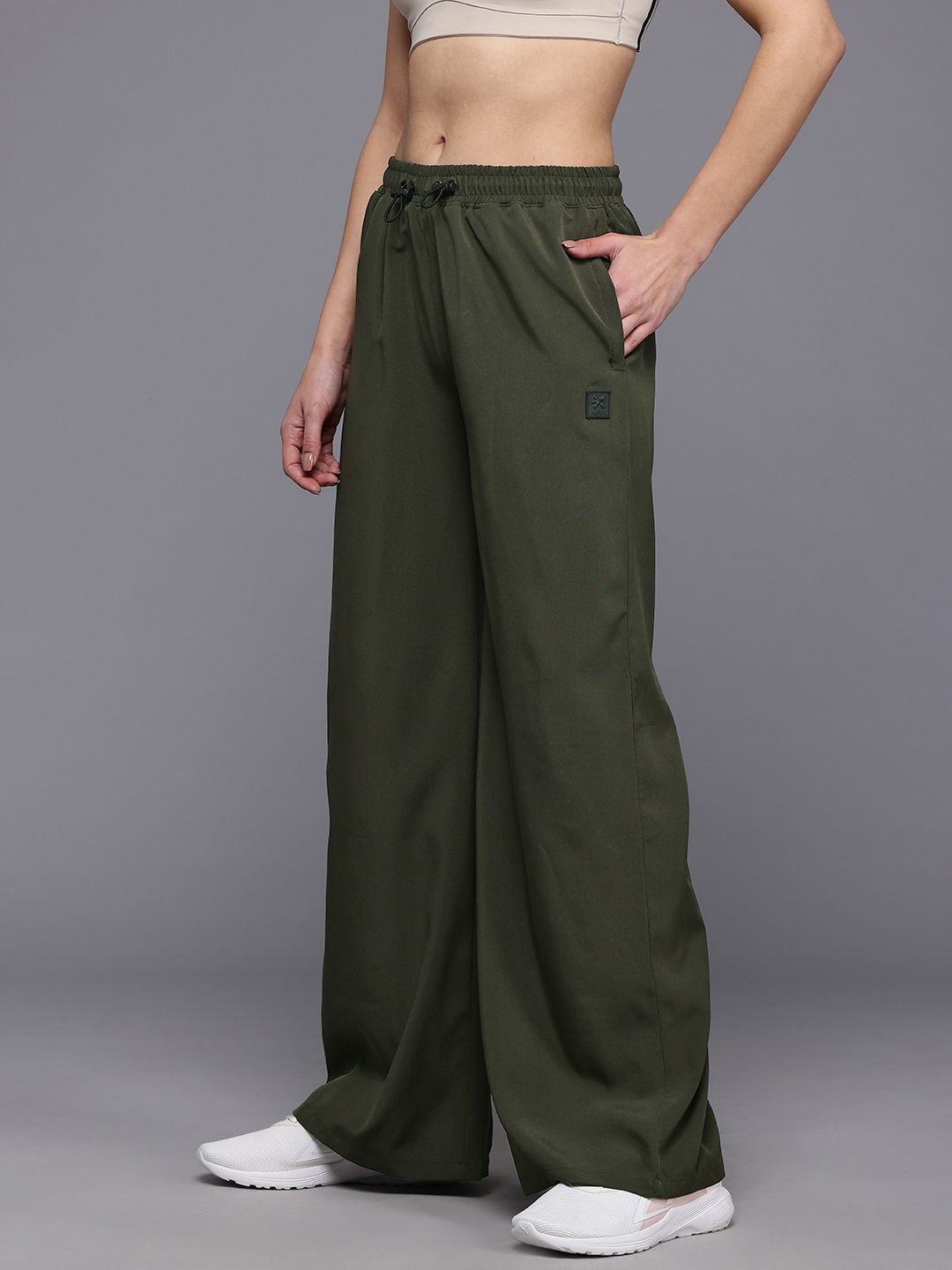 HRX by Hrithik Roshan Women Mid-Rise Regular Fit Lifestyle Flared Track Pants