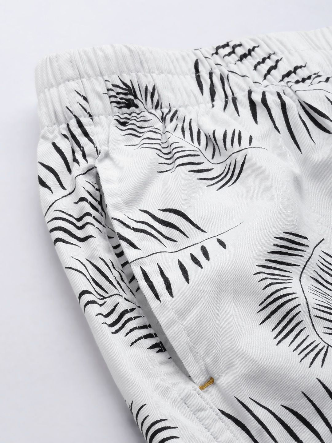 The Indian Garage Co Men White & Black Printed Pure Cotton Boxers 1120-BXR10-14