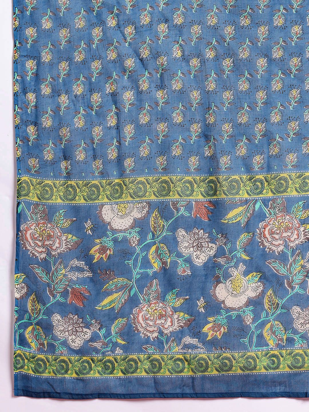 Anouk Ethnic Motifs Printed Regular Cotton Kurta with Trousers & With Dupatta
