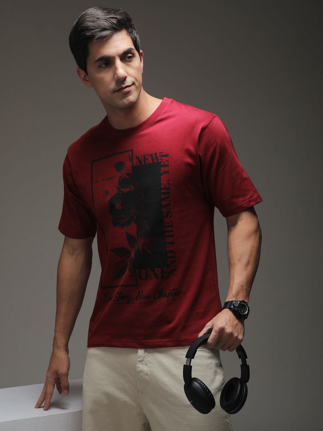 Difference of Opinion Men Graphic Printed Round Neck Cotton T-shirt