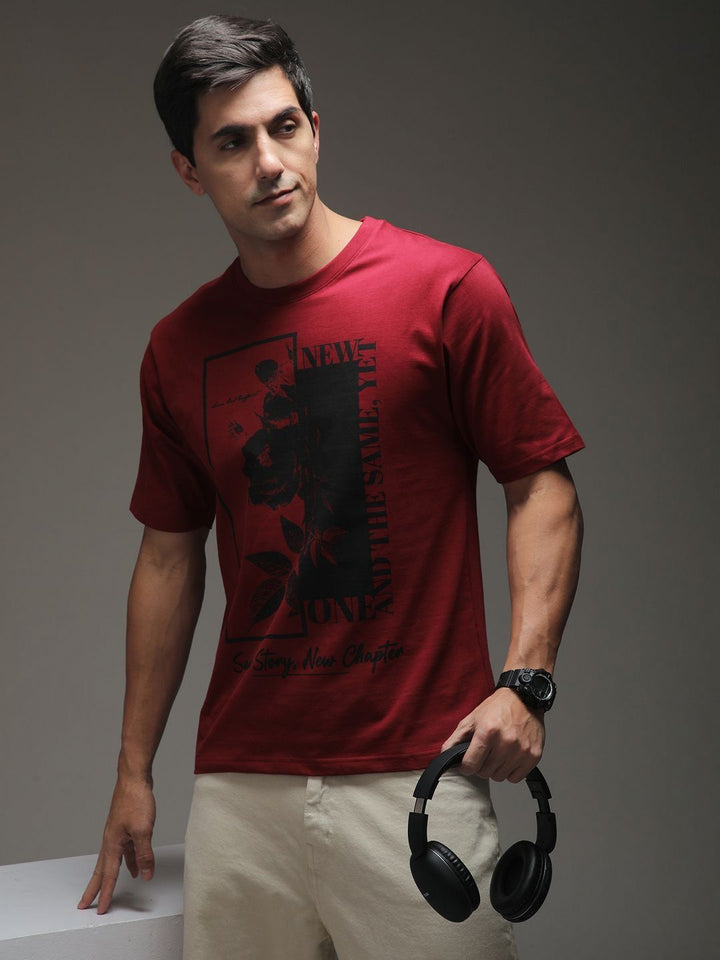 Difference of Opinion Men Graphic Printed Round Neck Cotton T-shirt