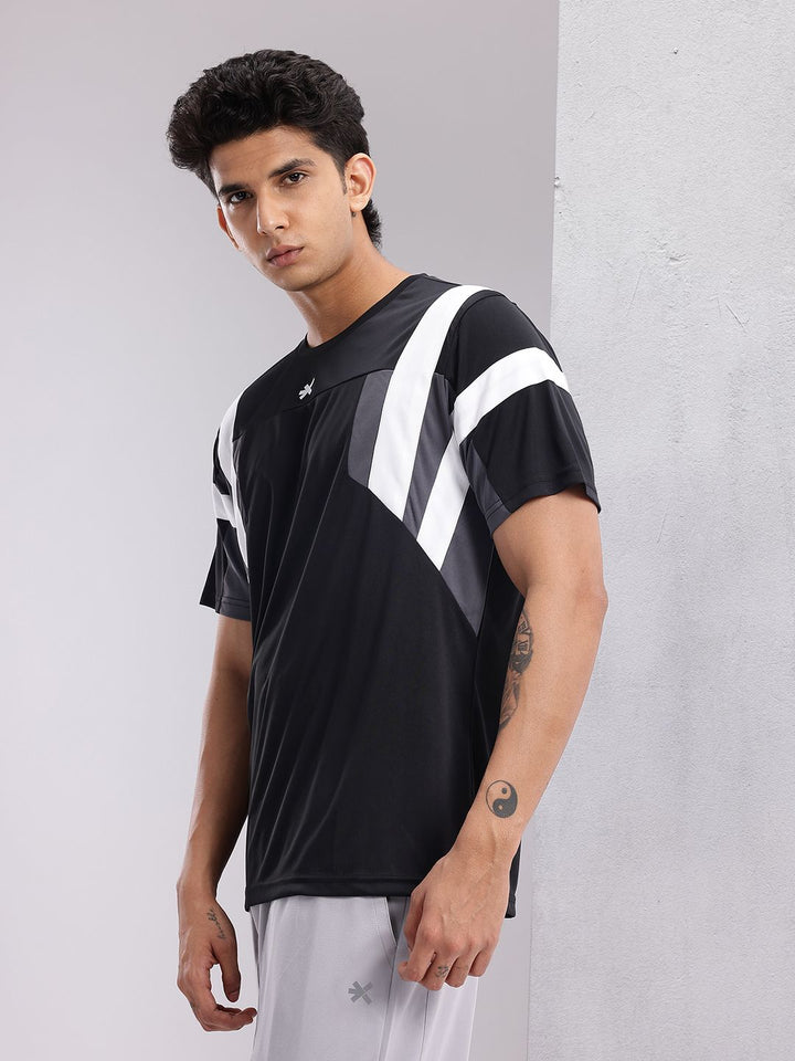 HRX by Hrithik Roshan Men Striped Rapid-Dry Running T-shirt