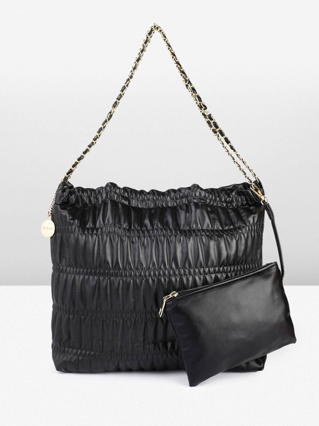 DressBerry Structured Shoulder Bag with Quilted & Pouch