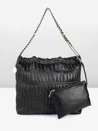 DressBerry Structured Shoulder Bag with Quilted & Pouch