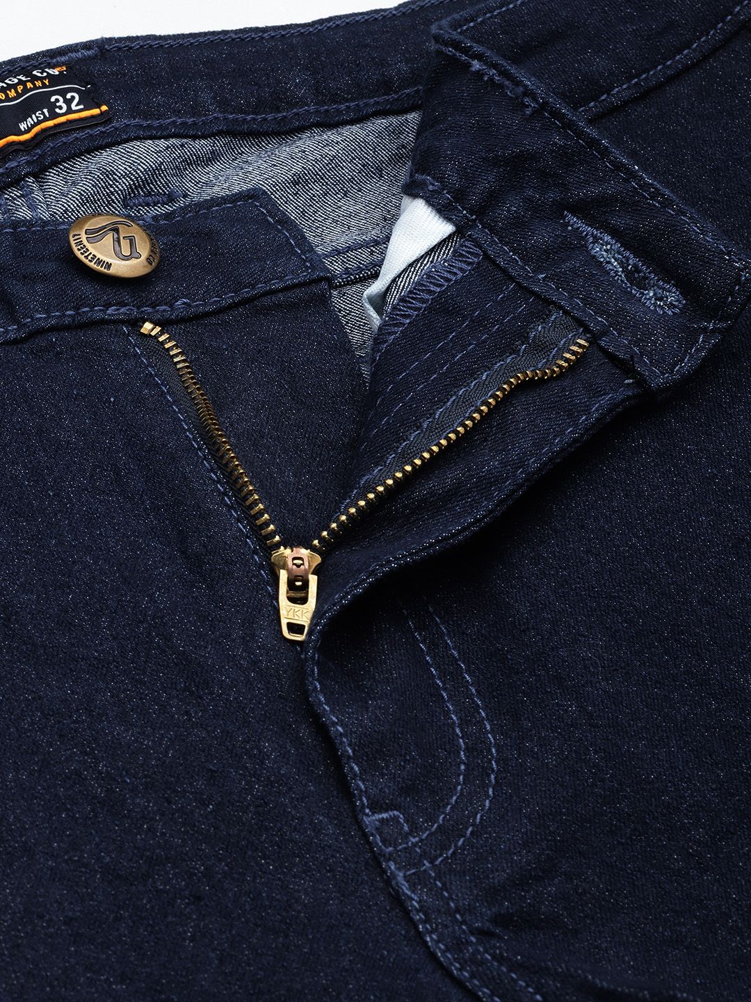 The Indian Garage Co Men Navy Blue Slim Fit Printed Stretchable Jeans
