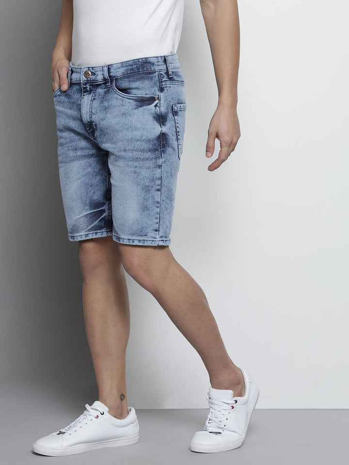 The Indian Garage Co Men Blue Slim Fit Denim Shorts