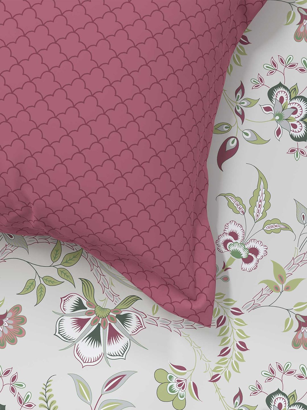 TRIDENT Doris Meadow Doris Flat 144TC Queen Cotton Bedsheet Set