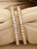 KARATCART Set Of 2 Gold-Plated AD  Bangle