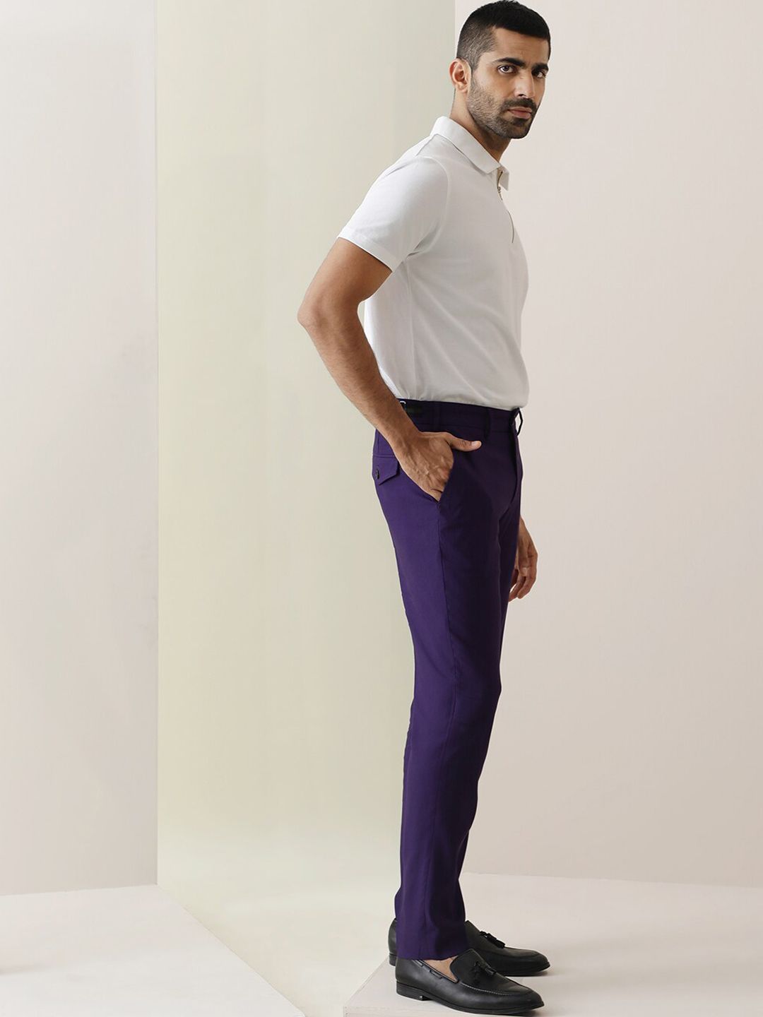 RARE RABBIT Glade Mid-Rise Slim Fit Trouser