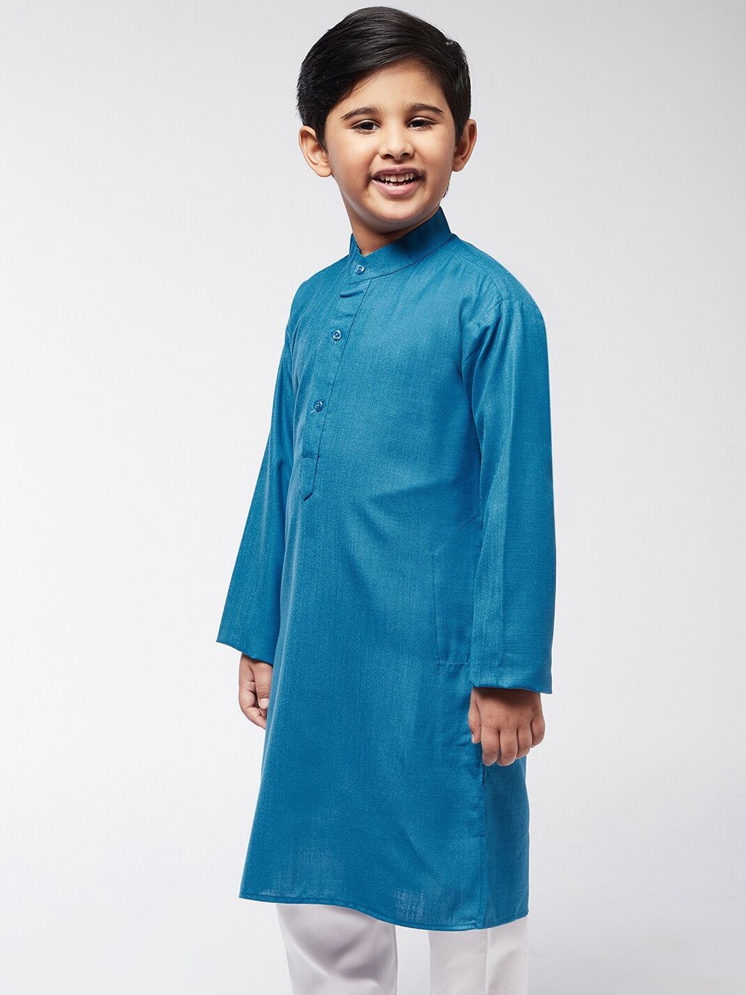 SOJANYA Boys Blue Solid Kurta