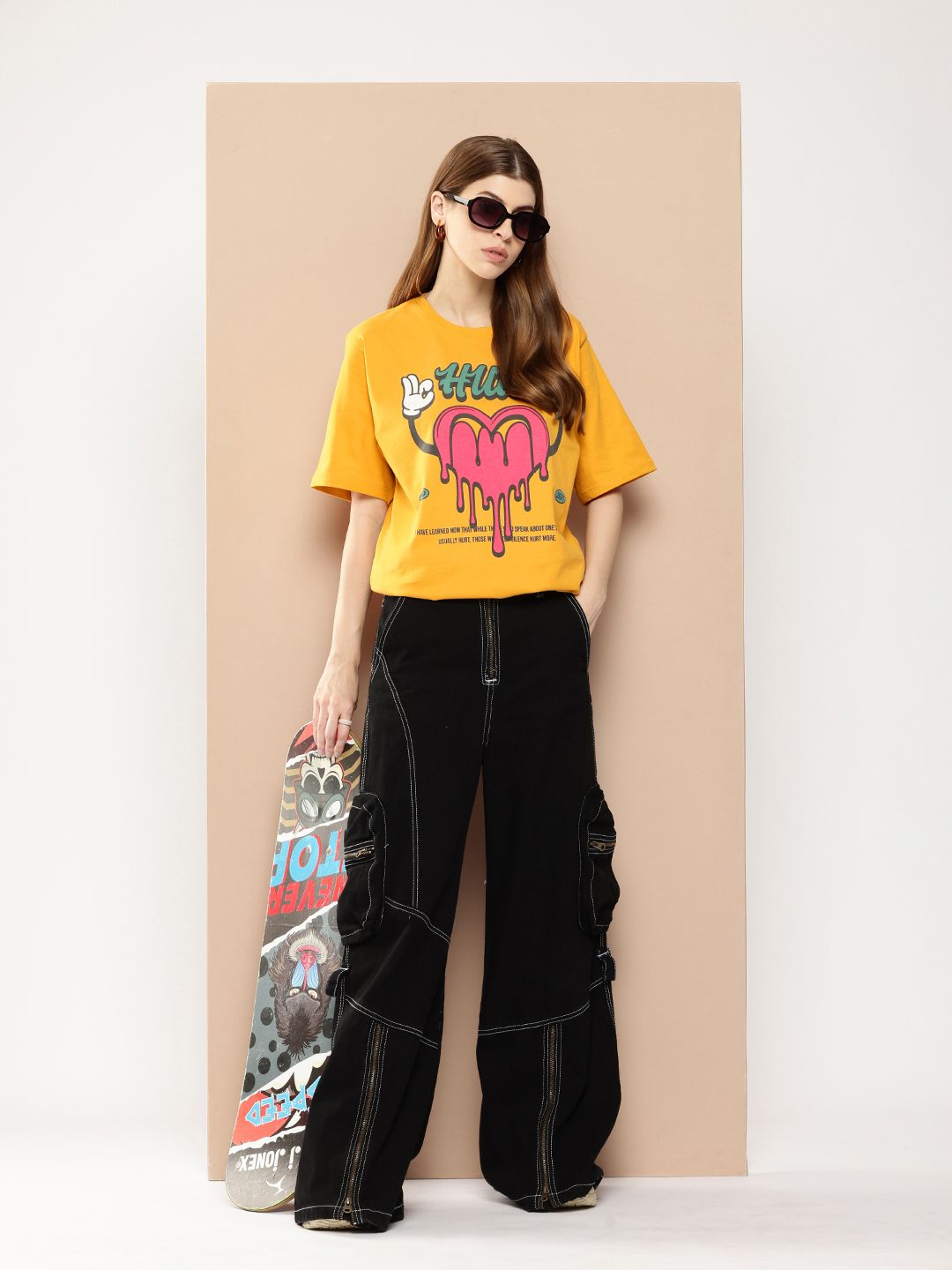 Difference of Opinion Printed Oversized Pure Cotton T-shirt