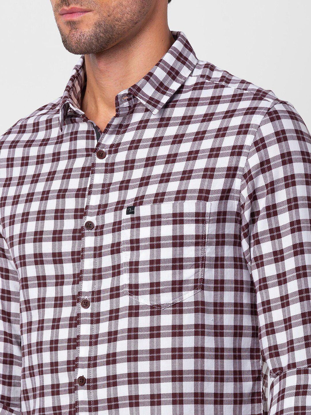 SPYKAR Men Slim Fit Gingham Checked Casual Shirt