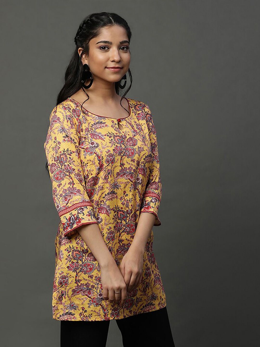 AURELIA Ethnic Motifs Printed Pure Cotton Kurti