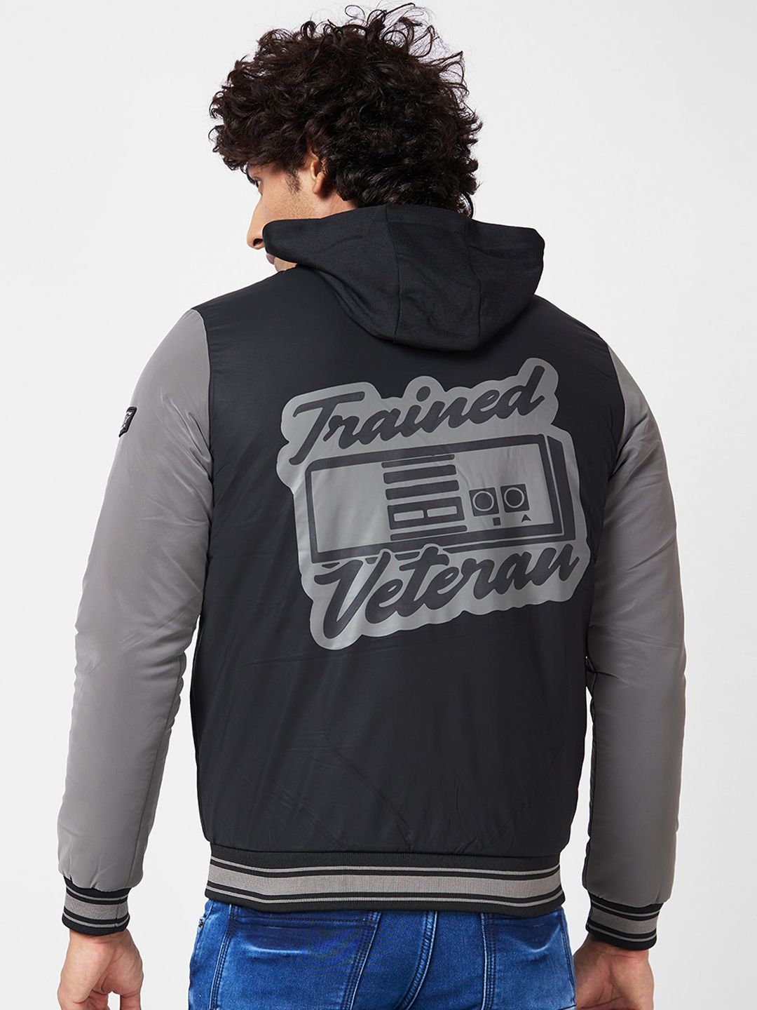 SPYKAR Colourblocked Bomber With Patchwork Jacket