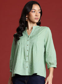 all about you Dobby Detail Pure Cotton Shirt Style Top