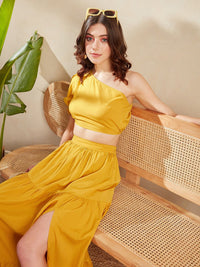 Berrylush One Shoulder Cropped Top With Maxi Skirt