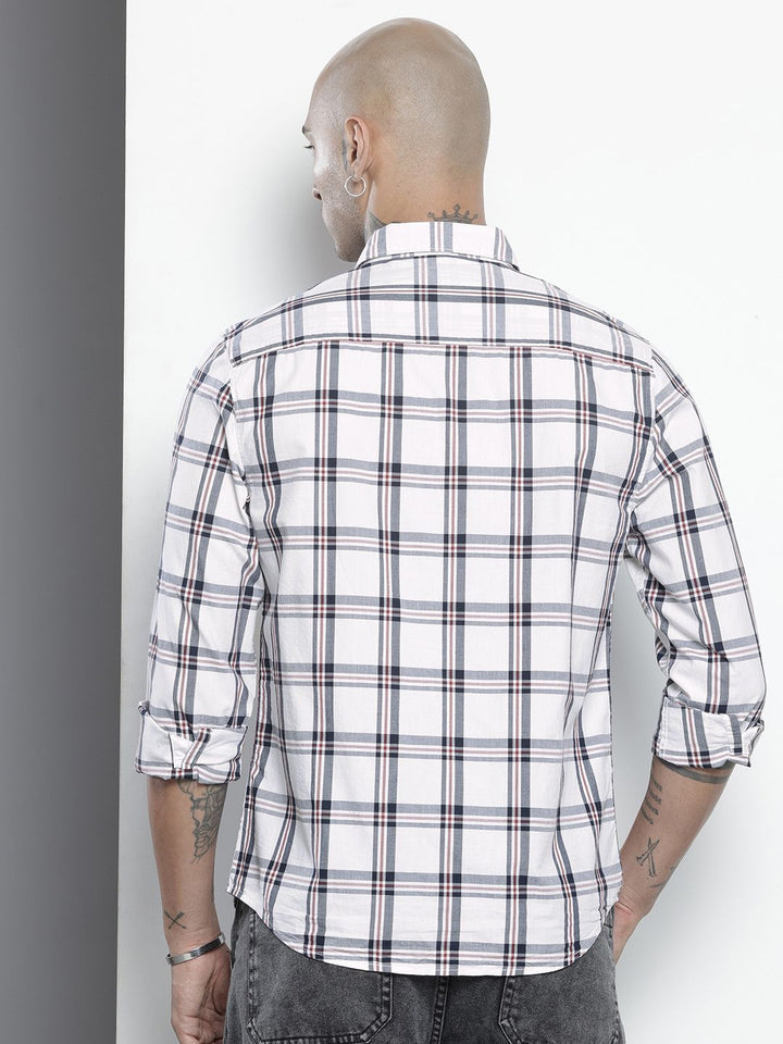 The Indian Garage Co Slim Fit Checked Pure Cotton Casual Shirt