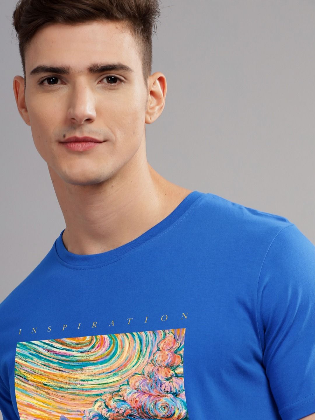 ADRO Typography Printed Round Neck Pure Cotton T-shirt