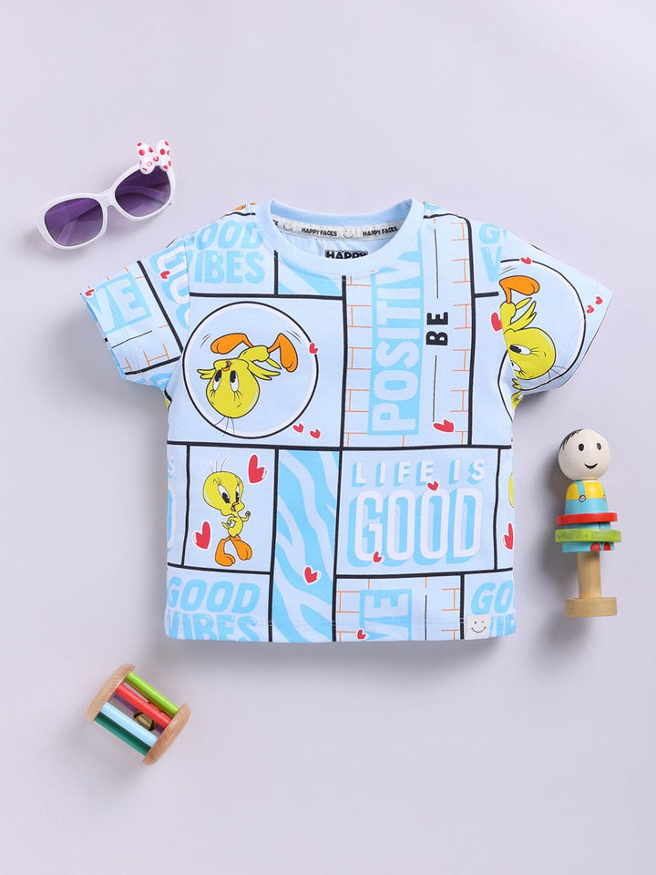 Happy Faces Kids Girls Tweety Printed Pure Cotton T-Shirt