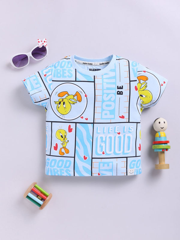 Happy Faces Kids Girls Tweety Printed Pure Cotton T-Shirt
