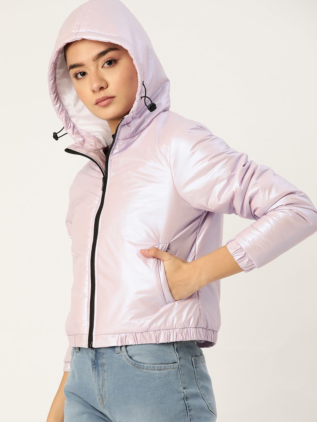 DressBerry Women Lavender Padded Jacket