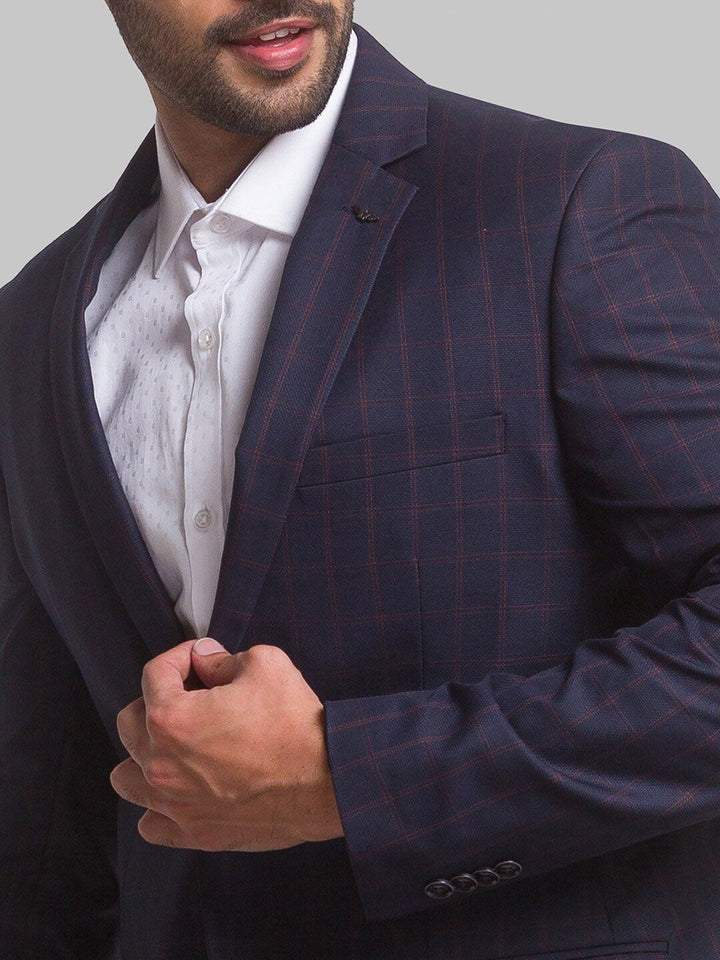Park Avenue Men Checked Single Breasted Two Piece Formal Suit
