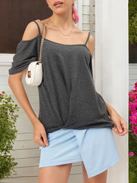 DressBerry Effortless Ease Cold-Shoulder Edition Top