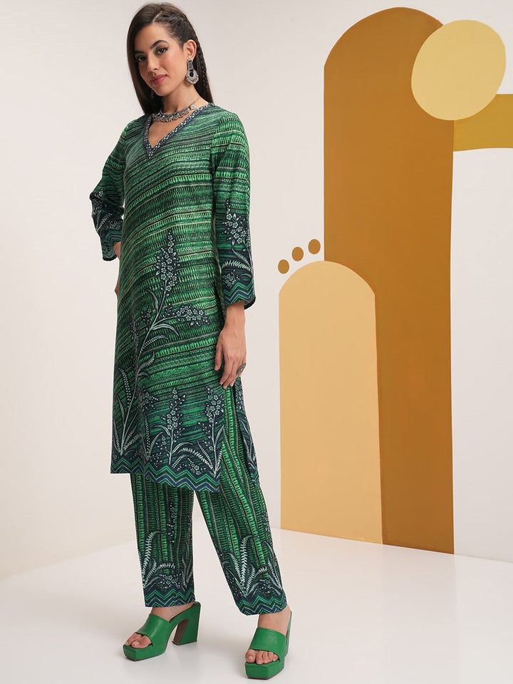 Vishudh Winter Regular Straight Kurta With Elasticated Trousers