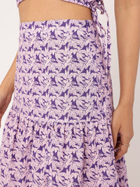 DressBerry Garden Vibes One-Shoulder Tie-Up Floral Print Co-Ords