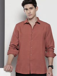 The Indian Garage Co Self Design Opaque Casual Shirt