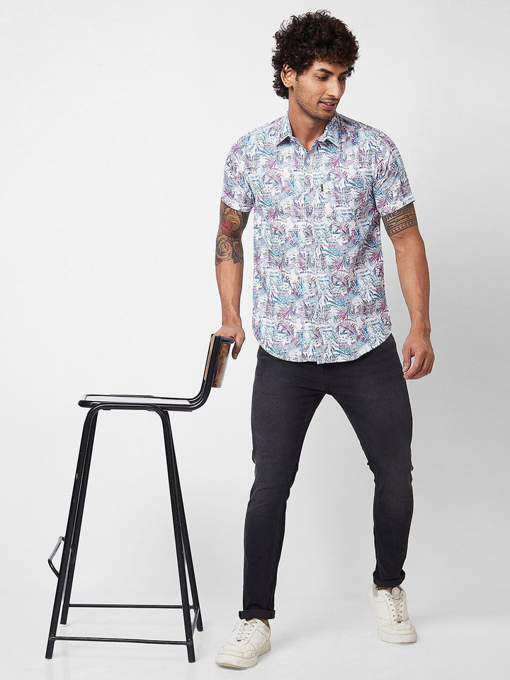 SPYKAR Floral Printed Cotton Opaque Casual Shirt