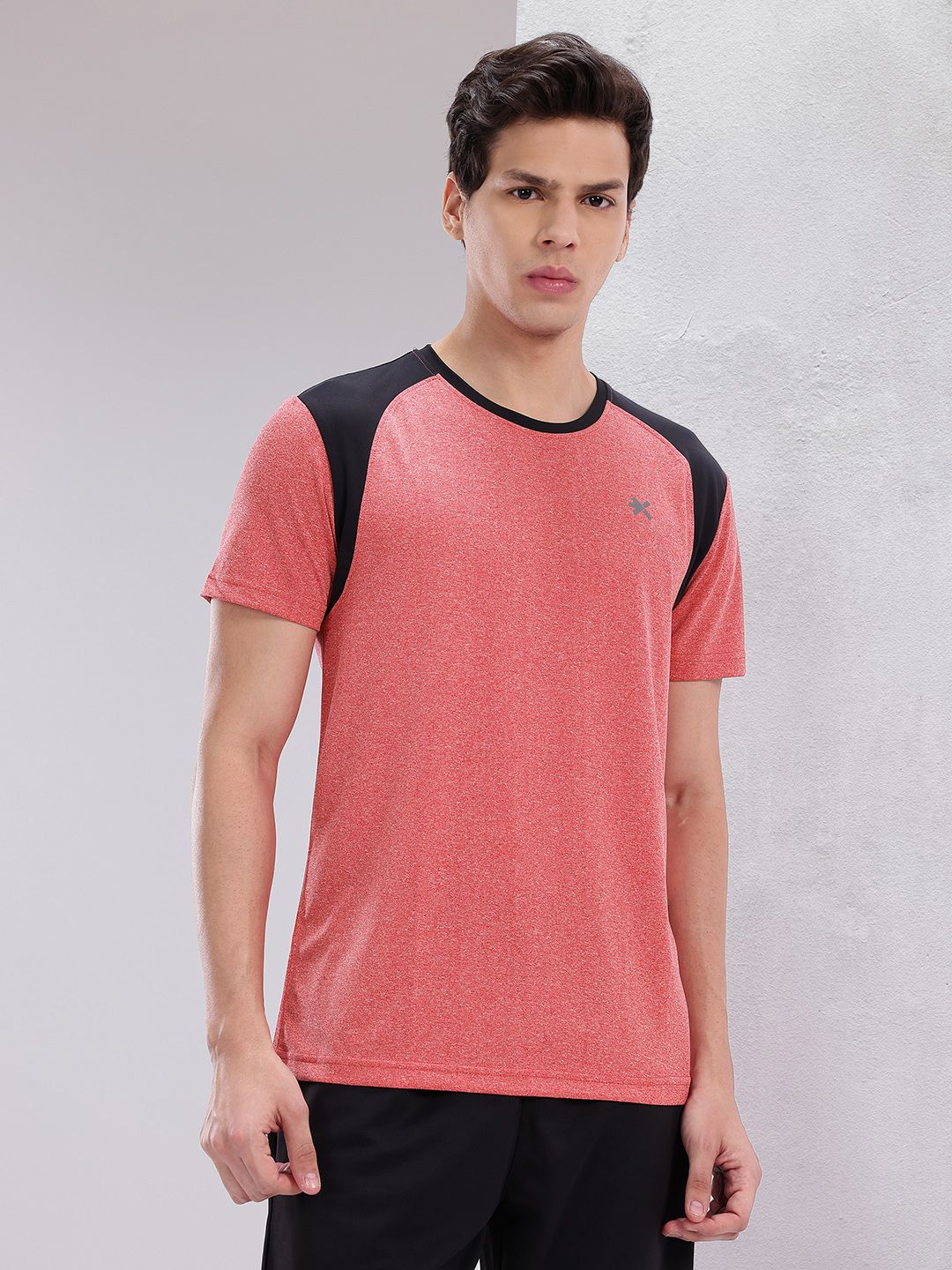 HRX by Hrithik Roshan Contrast Panel Rapid-Dry Training T-shirt
