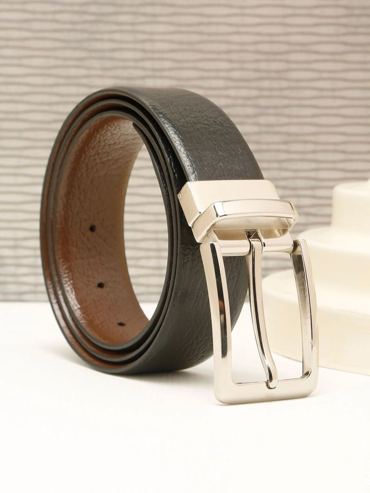 Teakwood Leathers Men Textured Leather Reversible Belt