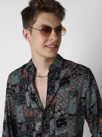VASTRADO Men Classic Slim Fit Ethnic Motifs Printed Casual Shirt