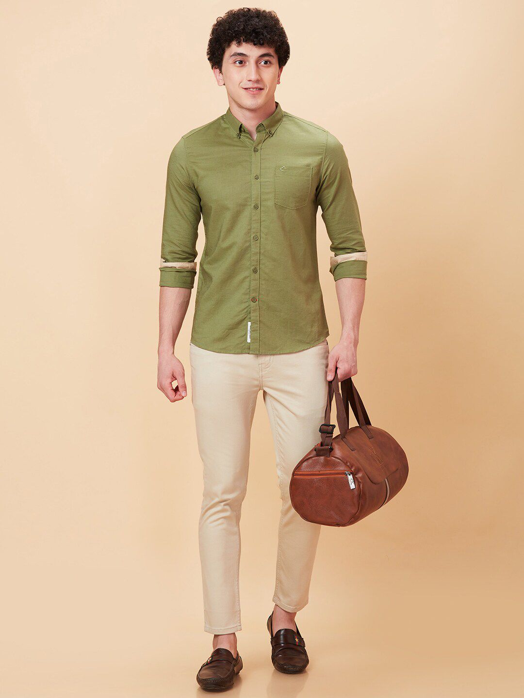 Being Human Slim Fit Button-Down Collar Long Sleeves Casual Shirt