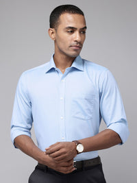 Park Avenue Pure Cotton Self Design Slim Fit Opaque Formal Shirt