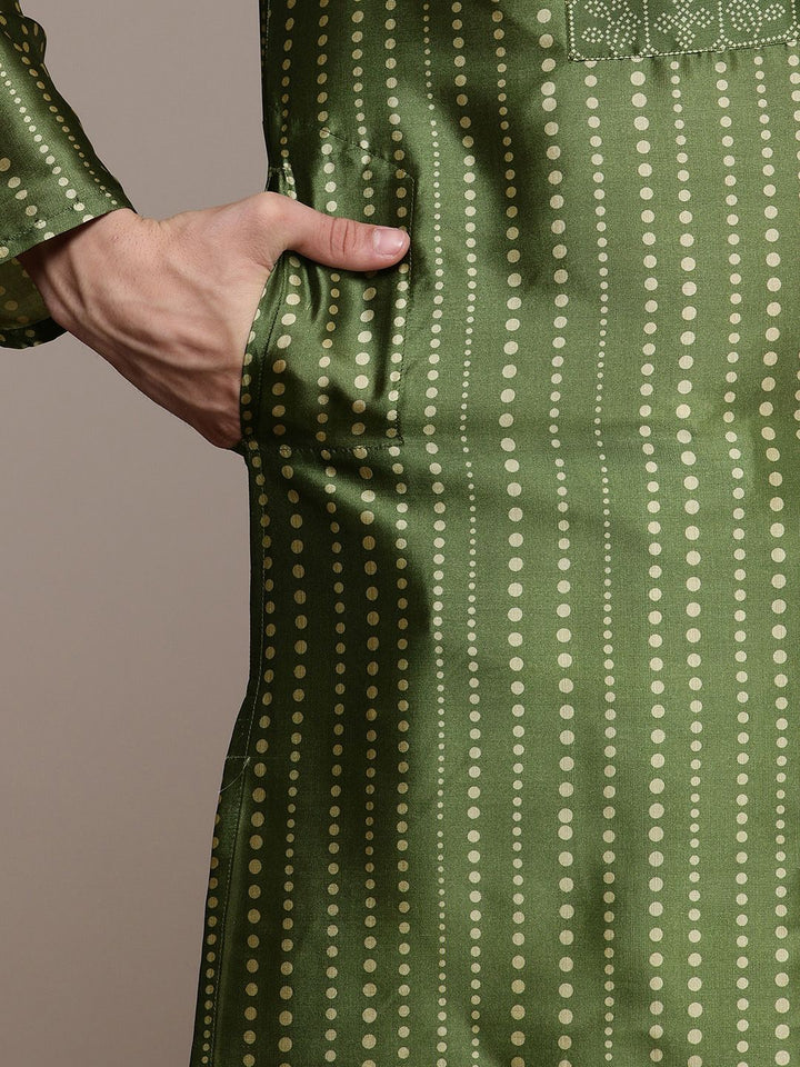 House of Pataudi Polka Dot Printed Jashn Kurta