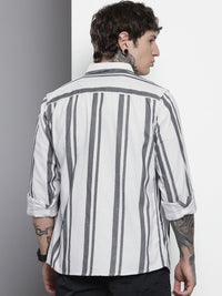 The Indian Garage Co Vertical Stripes Corduroy Pure Cotton Casual Shirt