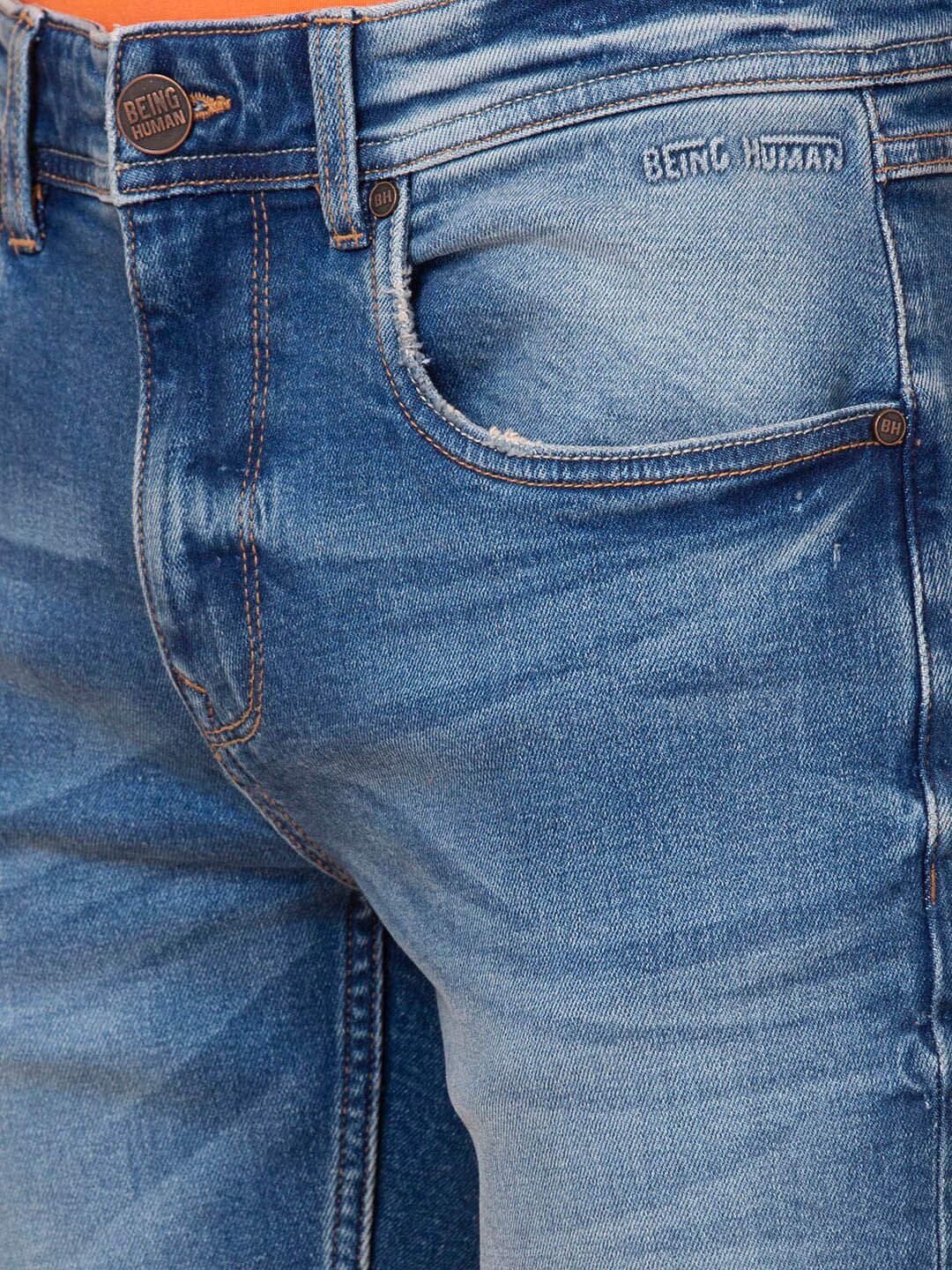 Being Human Men Slim Fit Mid Rise Clean Look Heavy Fade Jeans