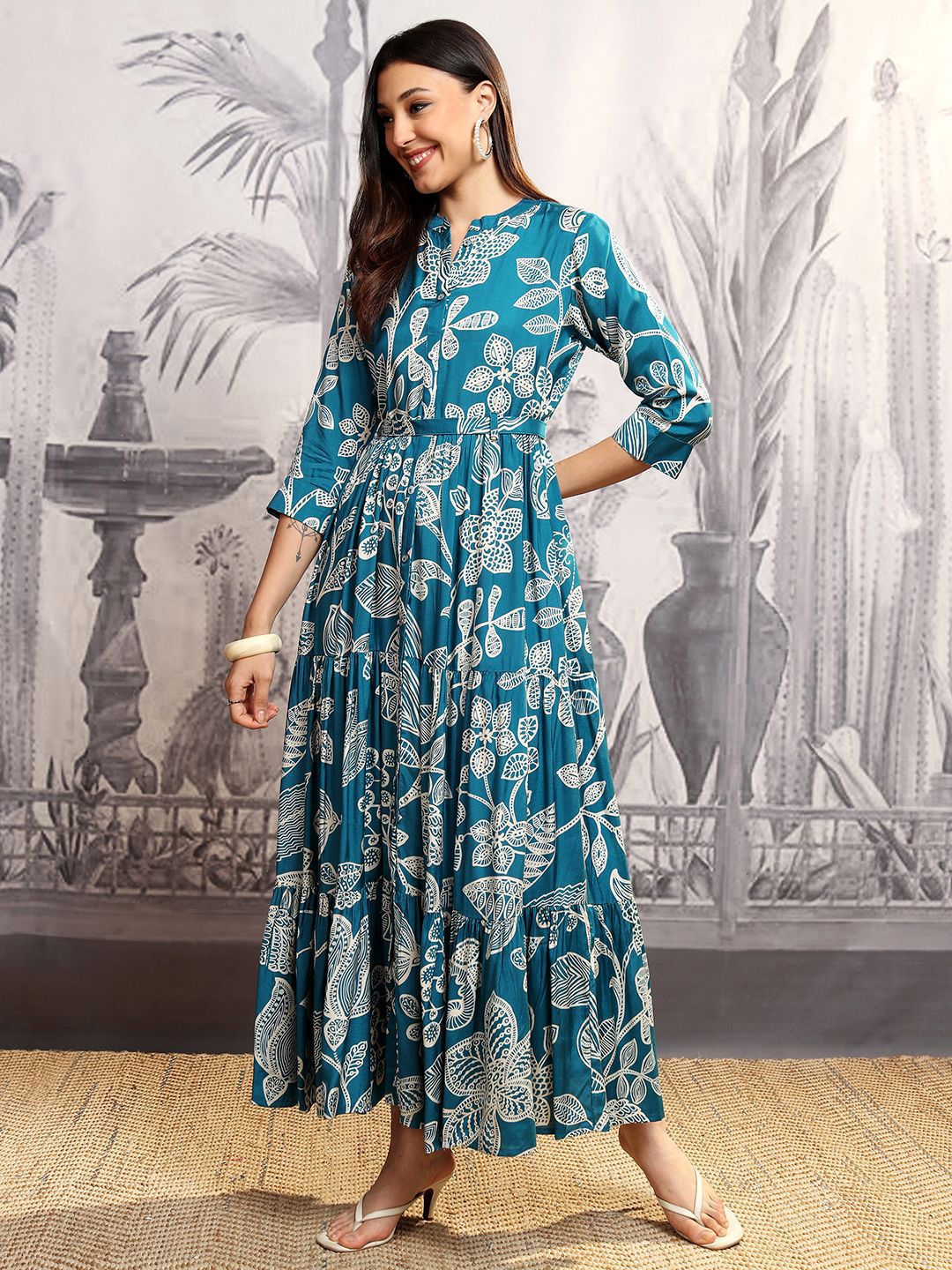 Vishudh Floral Print Maxi Dress