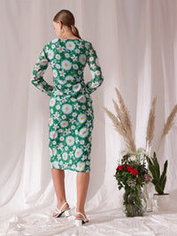 STREET 9 Floral Print Georgette Fit & Flare Midi Dress