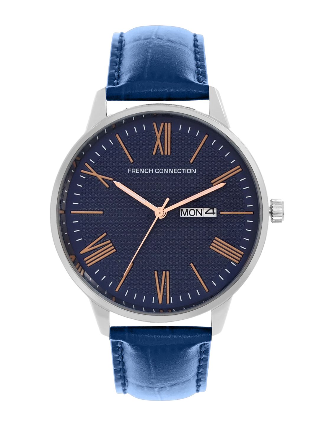 French Connection Men Blue Dial & Blue Leather Straps Analogue Watch- FCL25-C-Blue