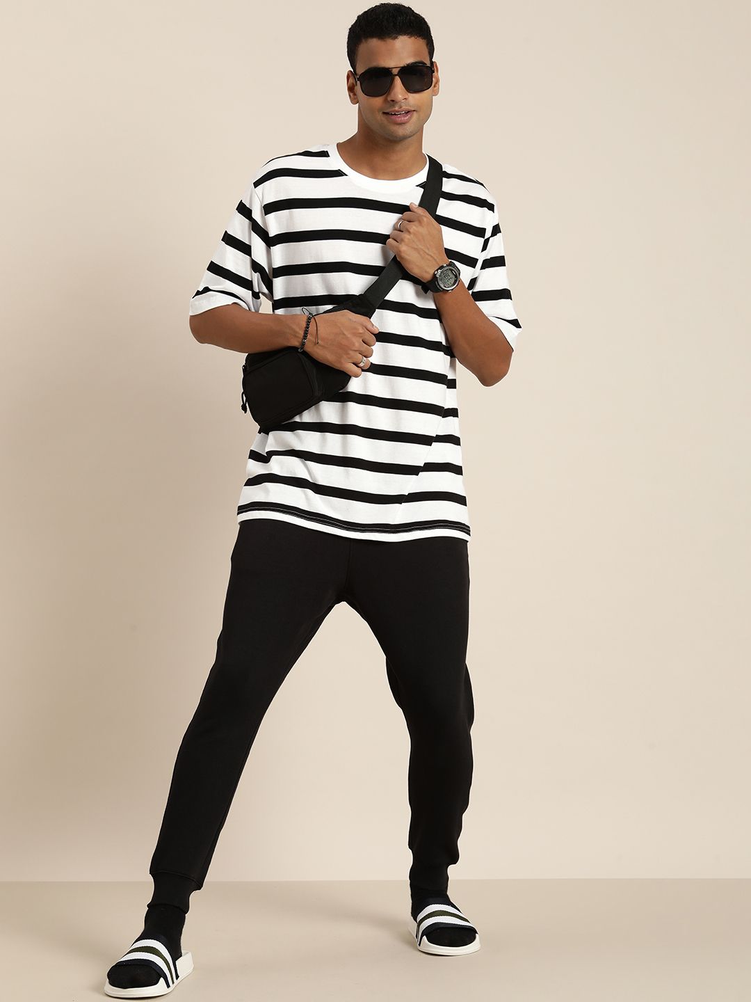 DILLINGER Men Striped Loose T-shirt