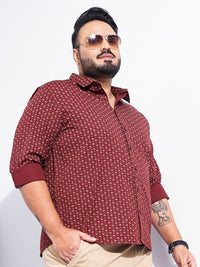 The Indian Garage Co Plus Size Micro Ditsy Printed Cotton Casual Shirt