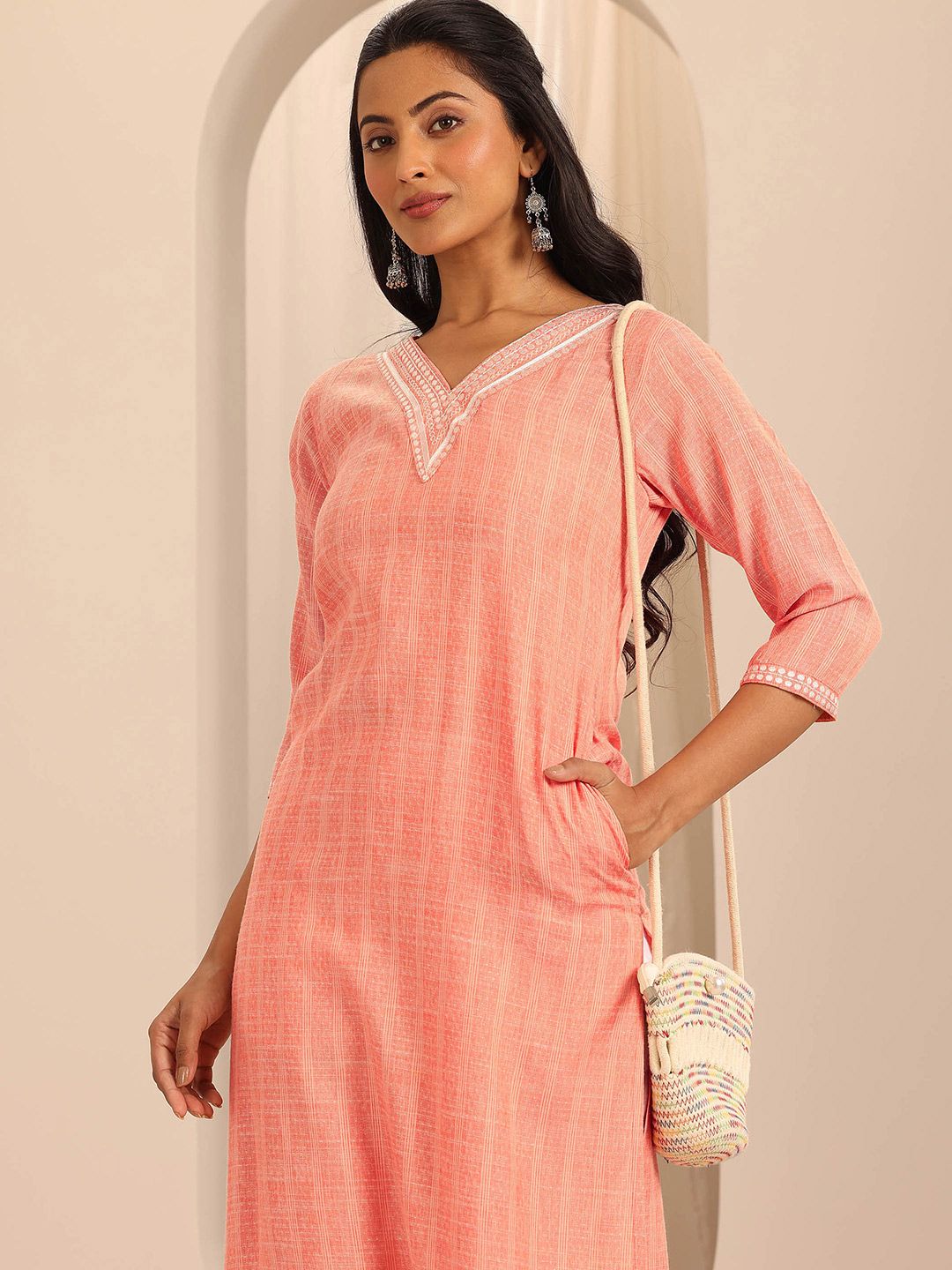 Libas Woven Design straight Kurta