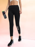 HRX by Hrithik Roshan Women Brand Logo Printed Rapid-Dry Cropped Running Tights
