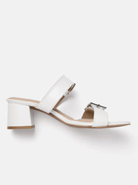 Lino Perros Block Heels with Buckles Detail